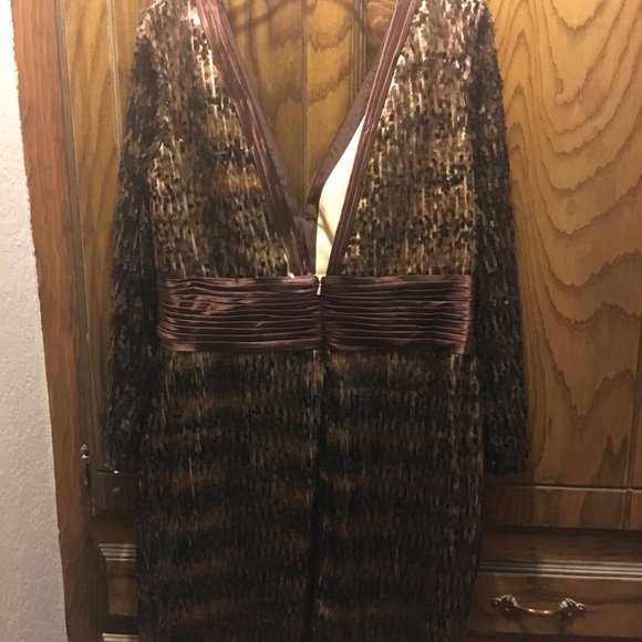 Clarisse plus size 20 Chocolate Sequin Dress NWT - Picture 5 of 8